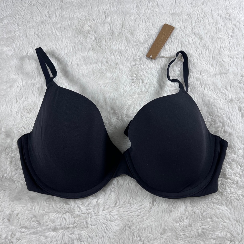 SKIMS Fits Everybody T-Shirt Demi Bra Onyx Black BR-UWR-2294 Size 32DD NEW